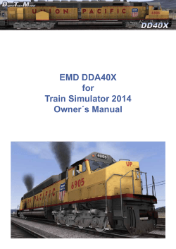 EMD DDA40X for Train Simulator 2014 Owner´s Manual