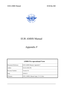 EUR AMHS Manual  Appendix F AMHS Pre-operational Tests