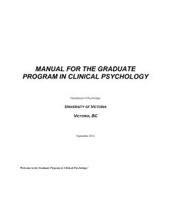 MANUAL FOR THE GRADUATE PROGRAM IN CLINICAL PSYCHOLOGY  U