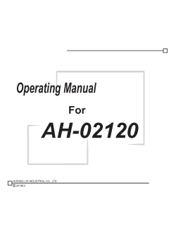 AH-02120 Operating Manual For HORING LIH INDUSTRIAL CO., LTD