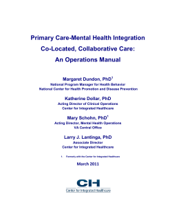 Primary Care-Mental Health Integration Co-Located, Collaborative Care: An Operations Manual