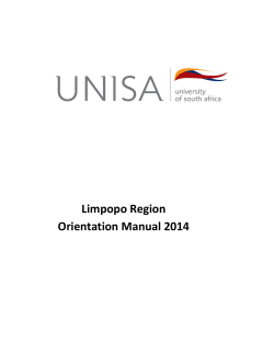 Limpopo Region Orientation Manual 2014