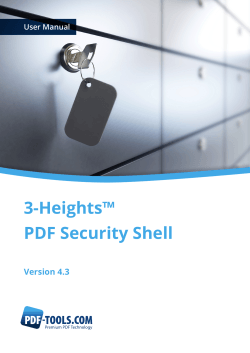 3-Heights™ PDF Security Shell Version 4.3 User Manual