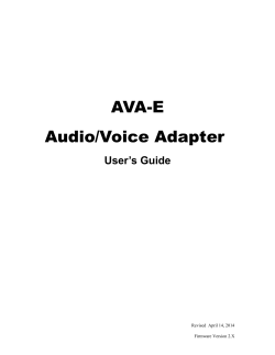 AVA-E Audio/Voice Adapter User’s Guide Revised  April 14, 2014