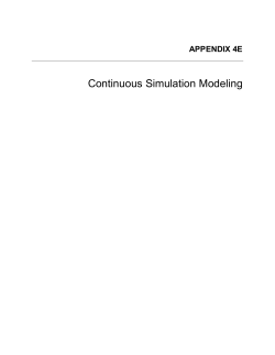 Continuous Simulation Modeling  APPENDIX 4E