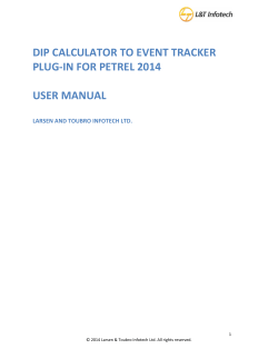 DIP CALCULATOR TO EVENT TRACKER PLUG-IN FOR PETREL 2014 USER MANUAL