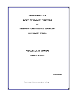TECHNICAL EDUCATION QUALITY IMPROVEMENT PROGRAMME OF