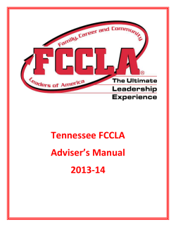 Tennessee FCCLA Adviser’s Manual 2013-14