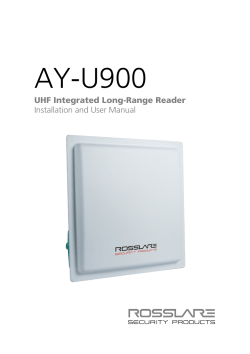 AY-U900 UHF Integrated Long-Range Reader Installation and User Manual