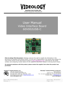User Manual Video Interface Board 60V002USB-C