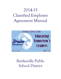 2014-15 Classified Employee Agreement Manual Bartlesville Public