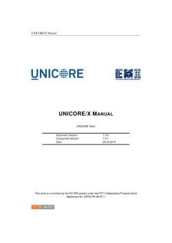 UNICORE/X M ANUAL UNICORE/X Manual