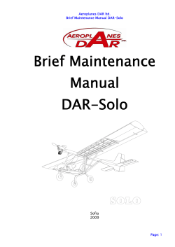 Brief Maintenance Manual DAR-Solo