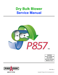 Dry Bulk Blower Service Manual (800) 471-8769 WARNING