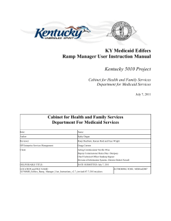 KY Medicaid Edifecs Ramp Manager User Instruction Manual Kentucky 5010 Project