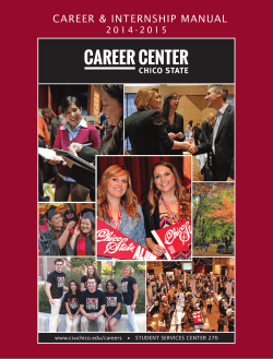 CAREER &amp; INTERNSHIP MANUAL www.csuchico.edu/careers • STUDENT SERVICES CENTER 270