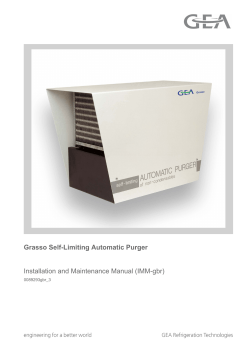 Grasso Self-Limiting Automatic Purger Installation and Maintenance Manual (IMM-gbr) 0089293gbr_3