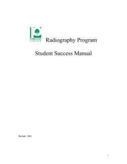 Radiography Program  Student Success Manual 1