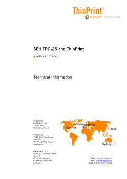 SEH TPG-25 and ThinPrint Technical Information also for TPG-65