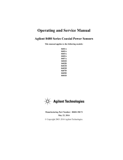 Operating and Service Manual Agilent 8480 Series Coaxial Power Sensors