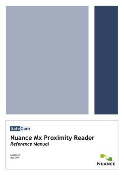 Nuance Mx Proximity Reader Reference Manual  D60829-05