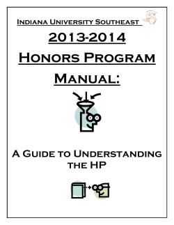 Honors Program Manual:  2013-2014
