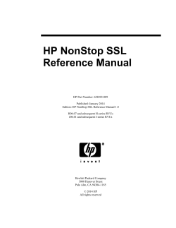 HP NonStop SSL Reference Manual