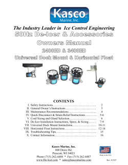 The Industry Leader in  Ice Control Engineering CONTENTS