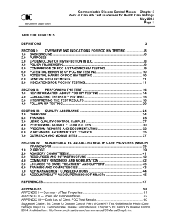 – Chapter 5 Communicable Disease Control Manual