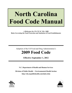 North Carolina Food Code Manual