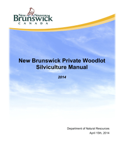 New Brunswick Private Woodlot Silviculture Manual 2014
