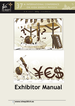 Exhibitor Manual 1 www.ichep2014.es