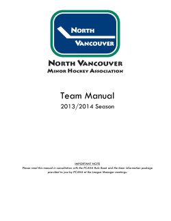 Team Manual 2013/2014 Season
