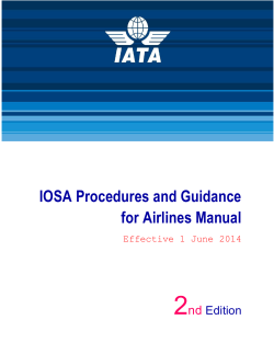 2 IOSA Procedures and Guidance for Airlines Manual nd