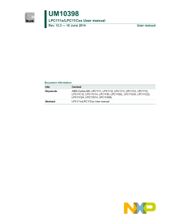 UM10398 LPC111x/LPC11Cxx User manual Rev. 12.3 — 10 June 2014 User manual