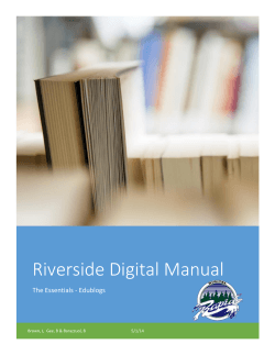 Riverside Digital Manual The Essentials - Edublogs