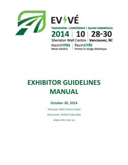 EXHIBITOR GUIDELINES  MANUAL    October 30, 2014 