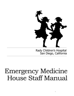 Emergency Medicine House Staff Manual Rady Children’s Hospital San Diego, California