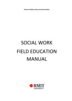 SOCIAL WORK FIELD EDUCATION MANUAL