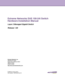 Extreme Networks EAS 100-24t Switch Hardware Installation Manual Release 1.00