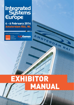 EXHIBITOR MANUAL A joint venture partnership of