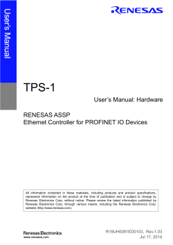 TPS-1 User’s Manual: Hardware RENESAS ASSP Ethernet Controller for PROFINET IO Devices