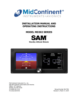 INSTALLATION MANUAL AND OPERATING INSTRUCTIONS MODEL MD302 SERIES