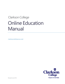 Online Education Manual  Clarkson College