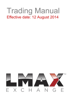 Trading Manual Effective date: 12 August 2014