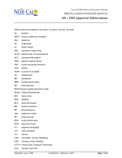101 – EMS Approved Abbreviations MISCELLANEOUS POLICIES MODULE