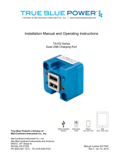 Installation Manual and Operating Instructions  TA102 Series Dual USB Charging Port