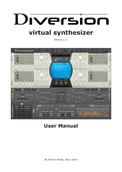virtual synthesizer User Manual Version 1.3 By Dmitry Sches, 2011-2014