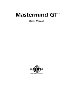 Mastermind GT User’s Manual TM