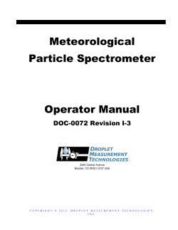 Meteorological Particle Spectrometer  Operator Manual
